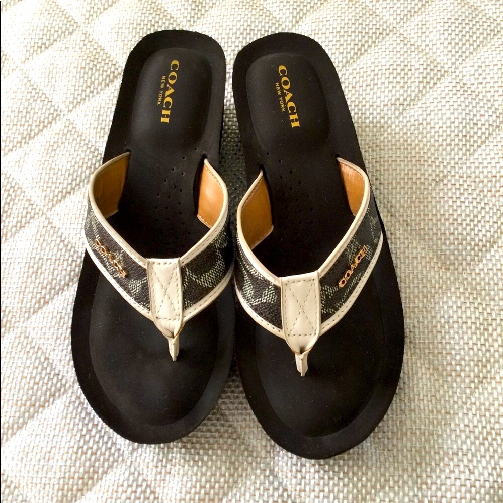 Coach slightly used brown slippers size 7